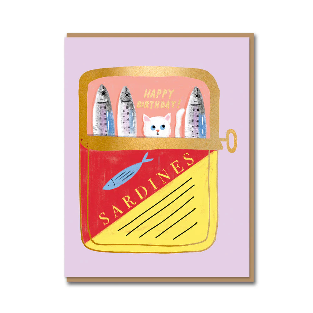 Tinned sardines birthday card