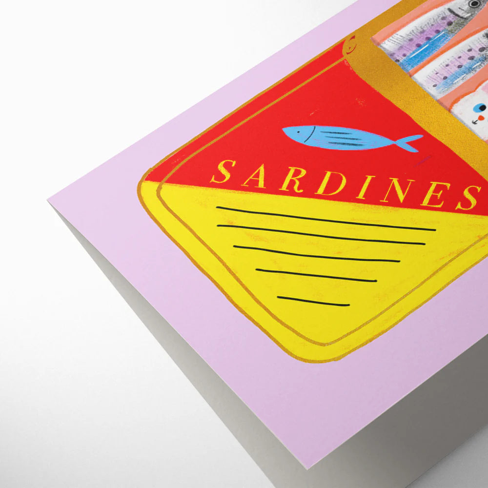 Tinned sardines birthday card