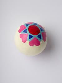 Patterned paper mache bauble decorations