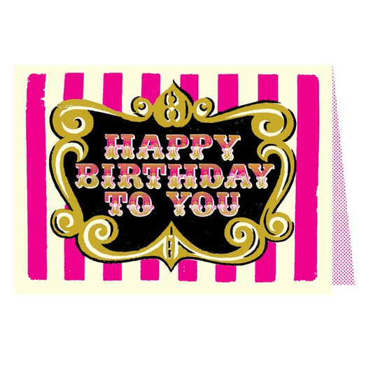 Stripy circus birthday card