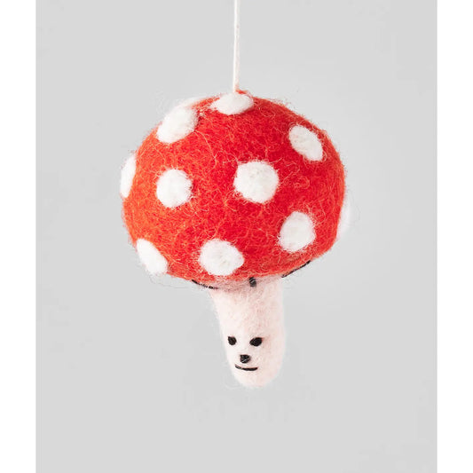 Felted mushroom decoration