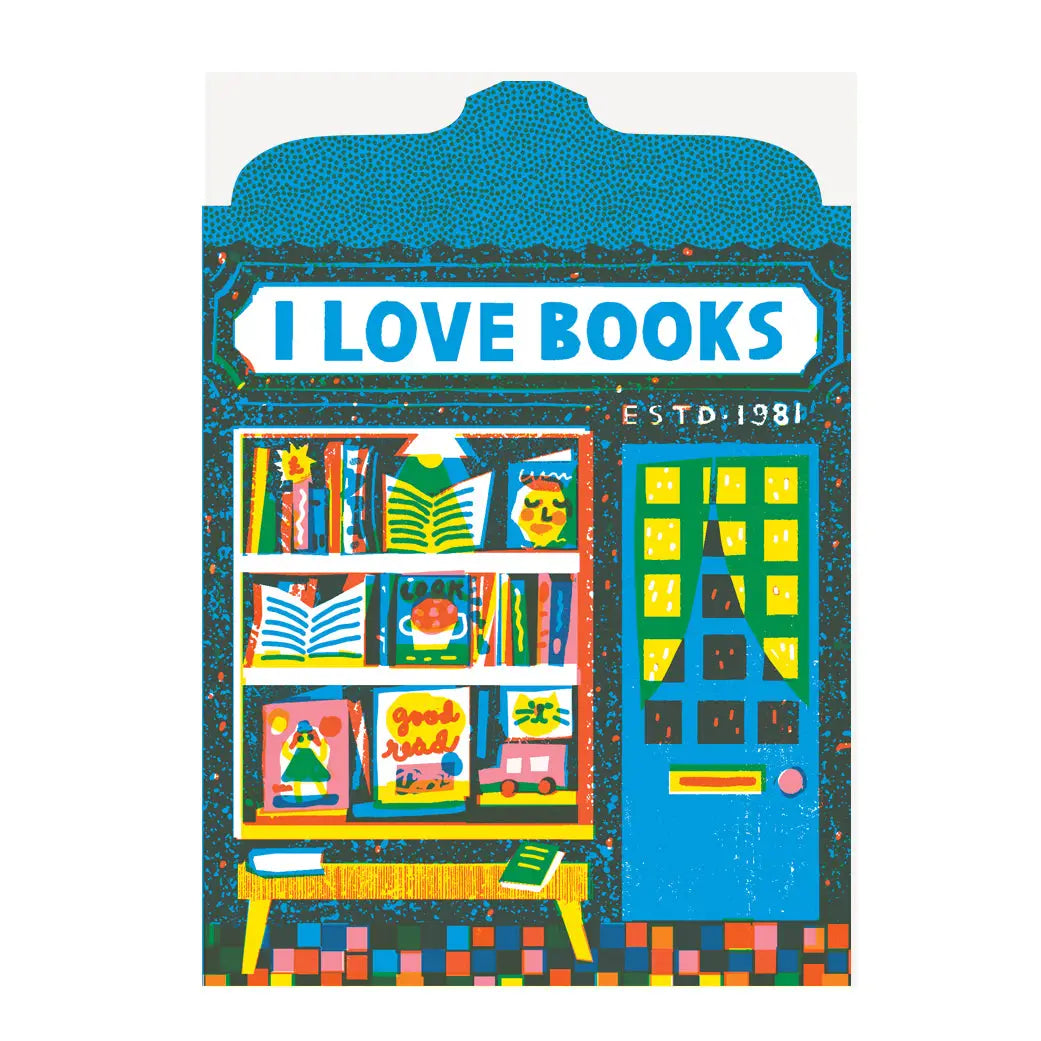 I love books greetings card
