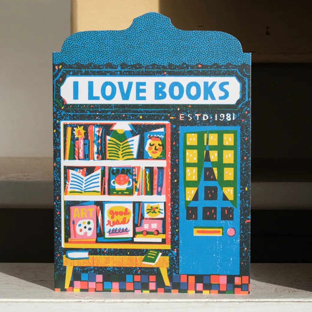I love books greetings card