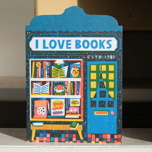 I love books greetings card