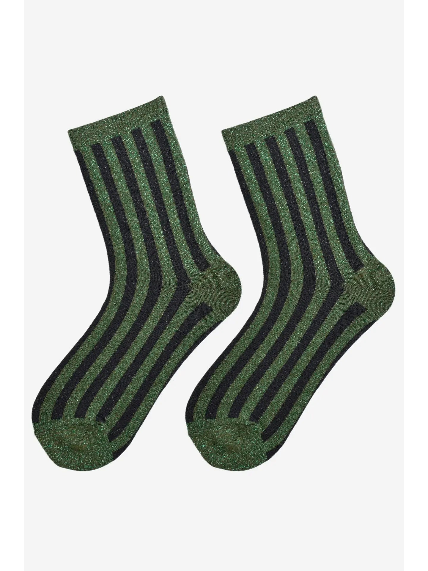 Vertical stripe sparkly socks