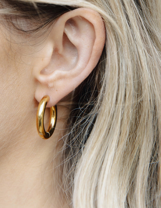 Leverback bold hoops - large