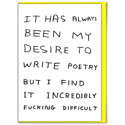 Desire to write poetry card
