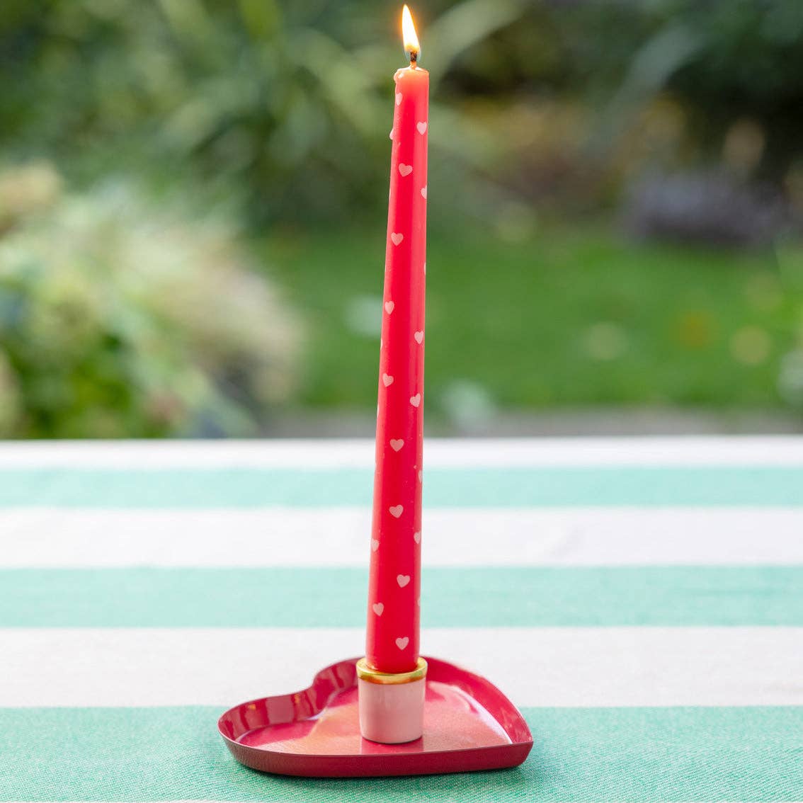 Pair of red heart candles