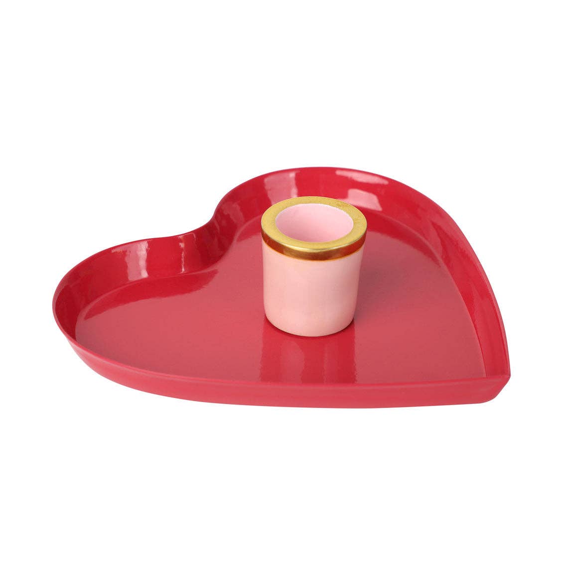 Heart candleholder - pink and red