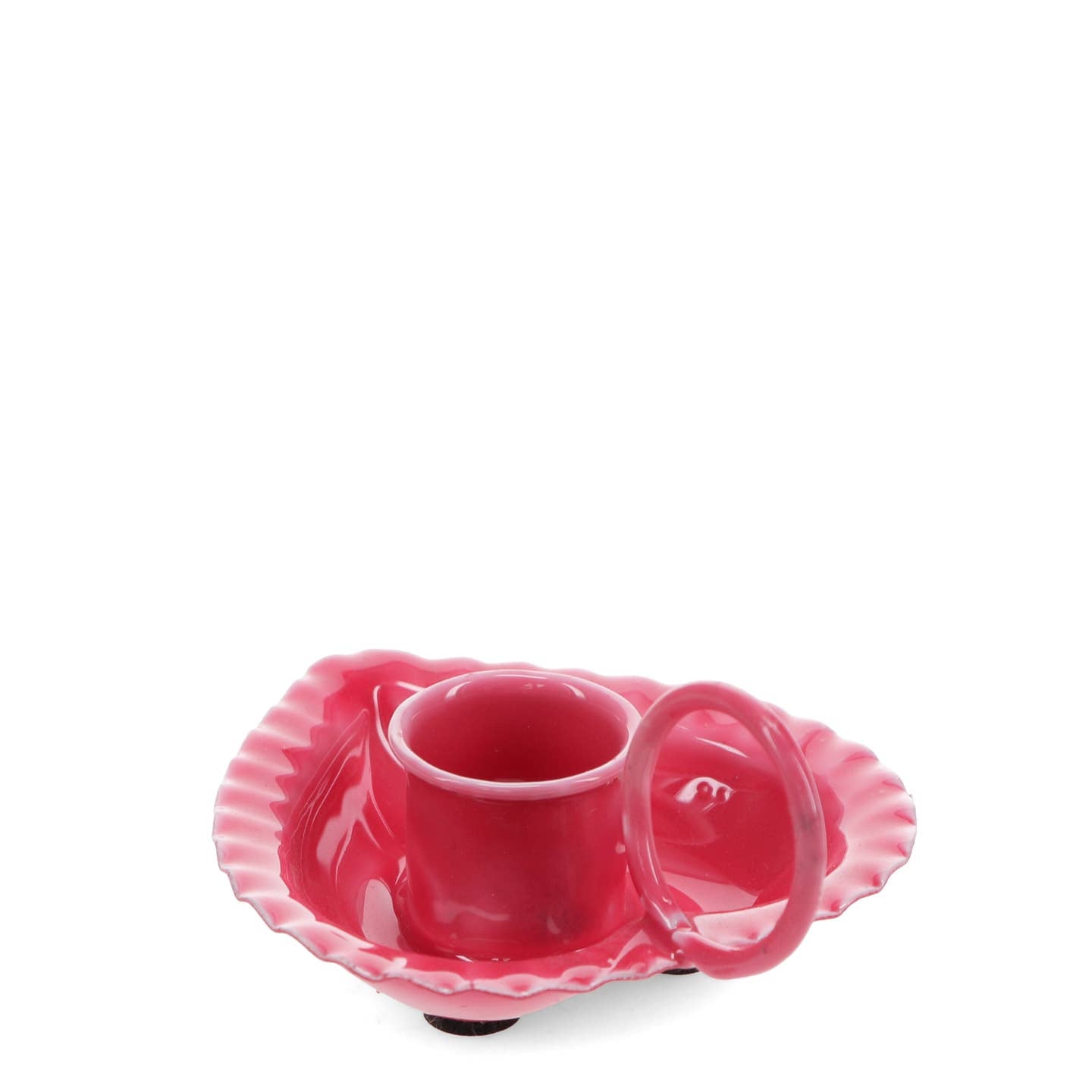 Heart-shaped enamel candleholder