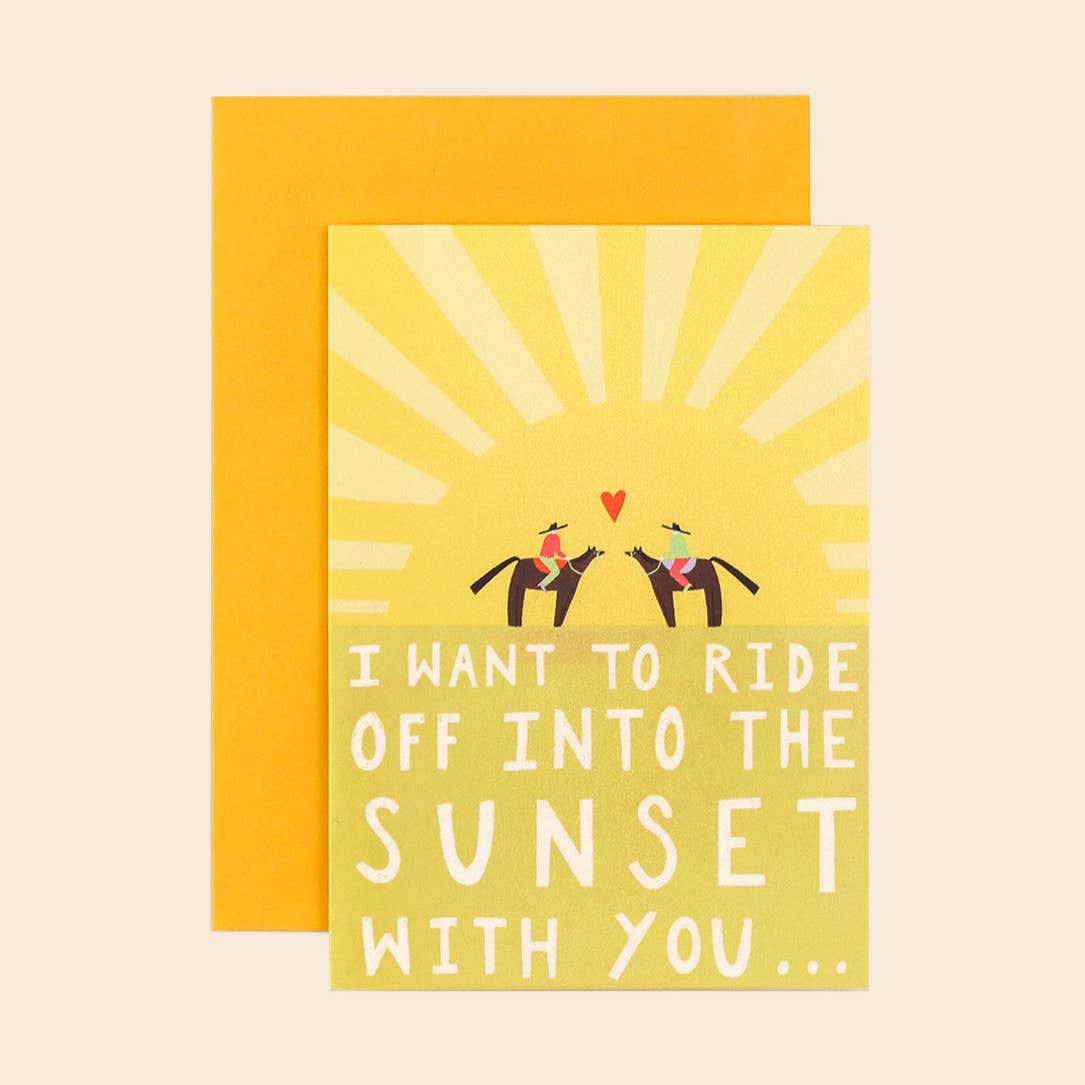 Ride off into the sunset card