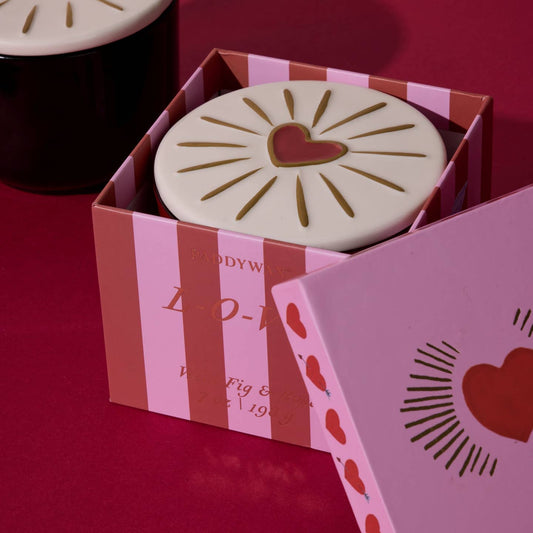 Paddywax heart scented candle - wild fig and rose