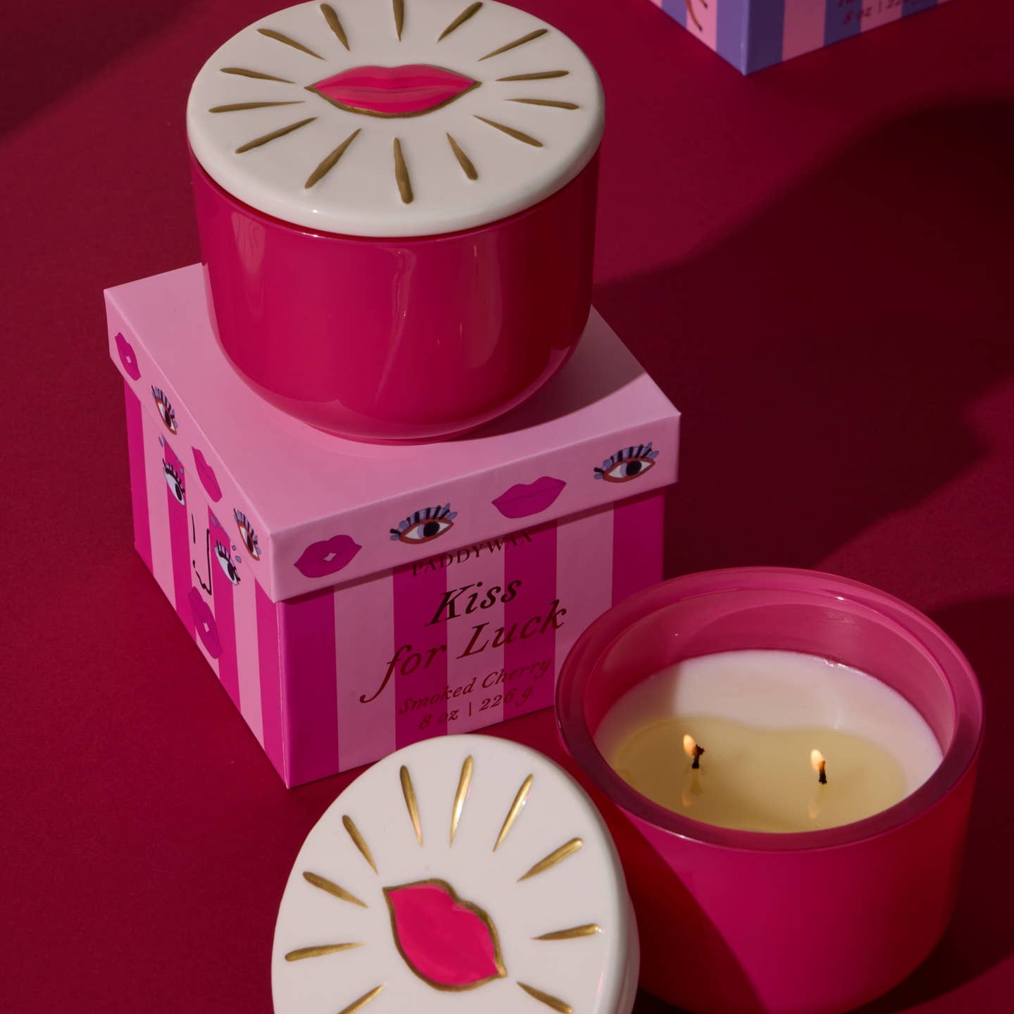 Paddywax lips scented candle - smoked cherry