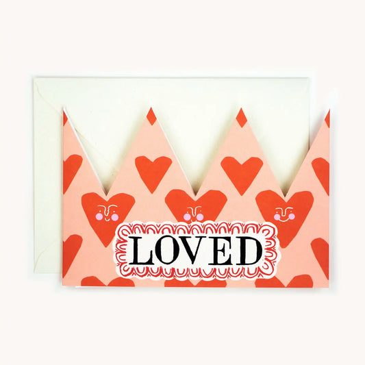 Loved party hat card
