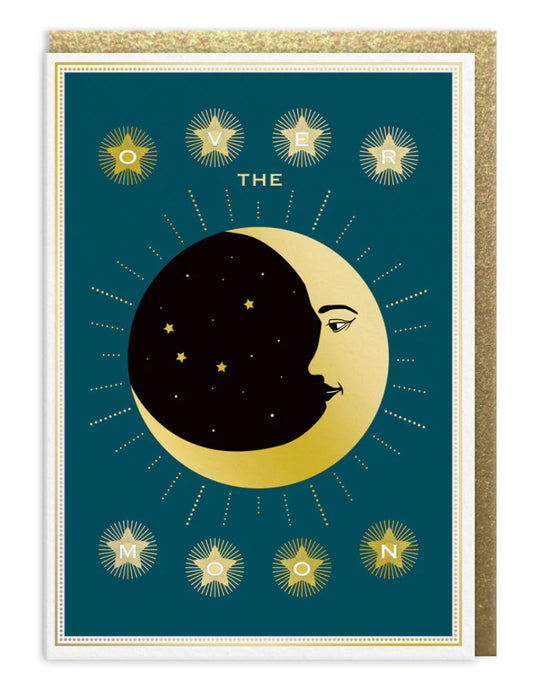 Over the moon greetings card