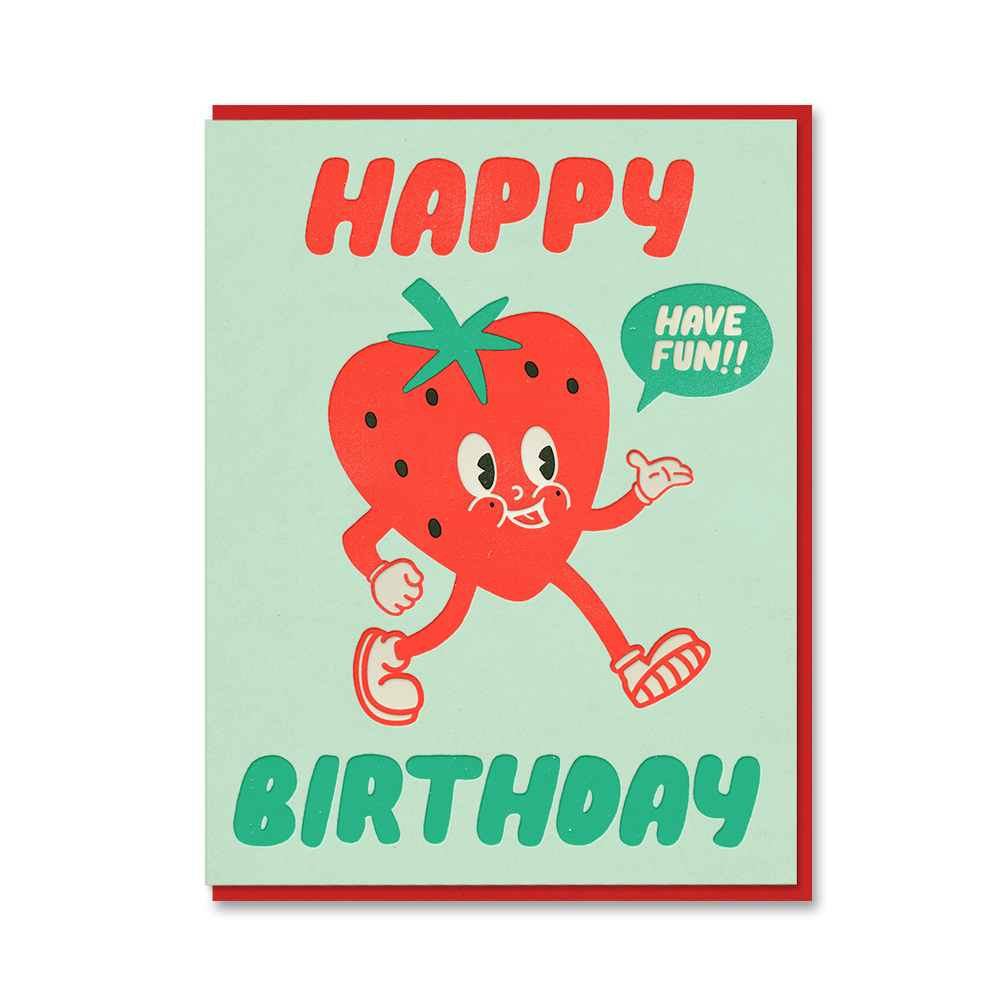 Strawberry happy birthday card