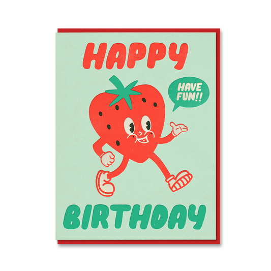 Strawberry happy birthday card
