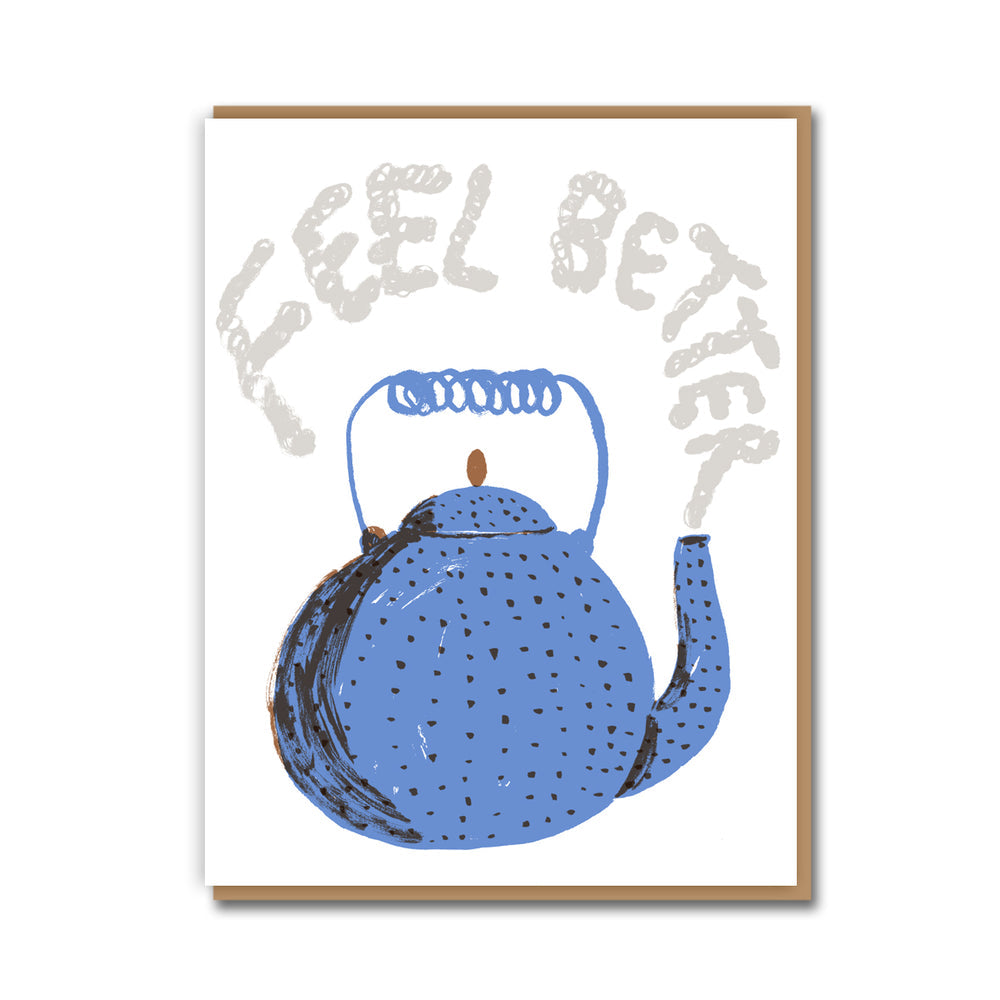 Feel better teapot card