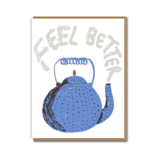 Feel better teapot card