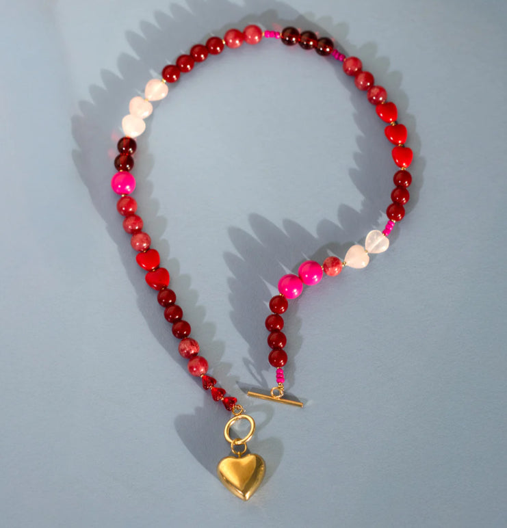 Sweetheart bead toggle necklace