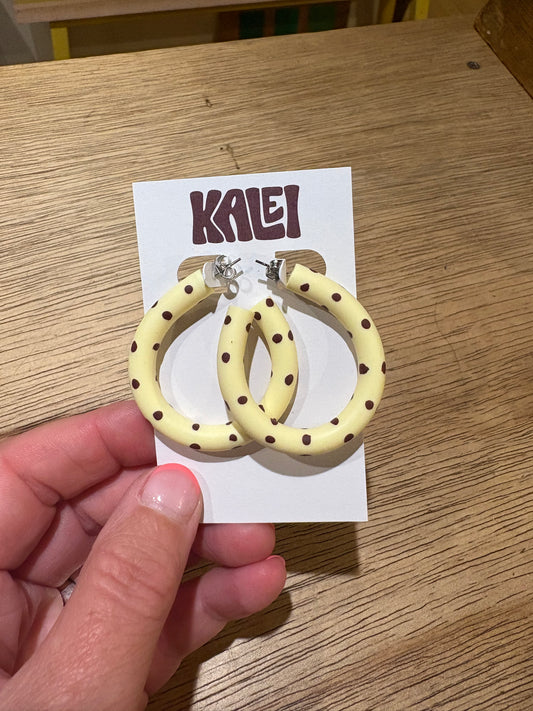 Large polka dot hoops - Kalei