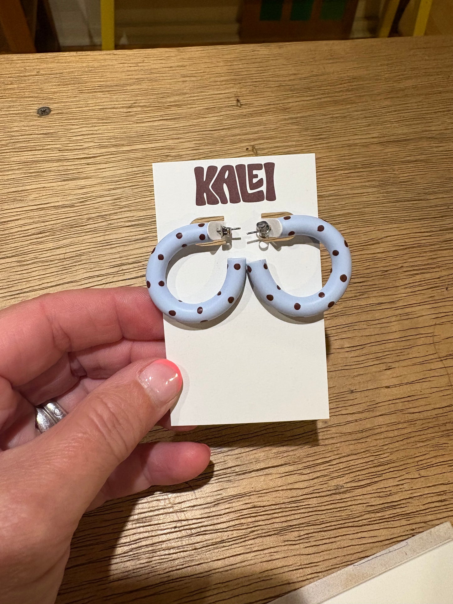 Small polka dot hoops - Kalei