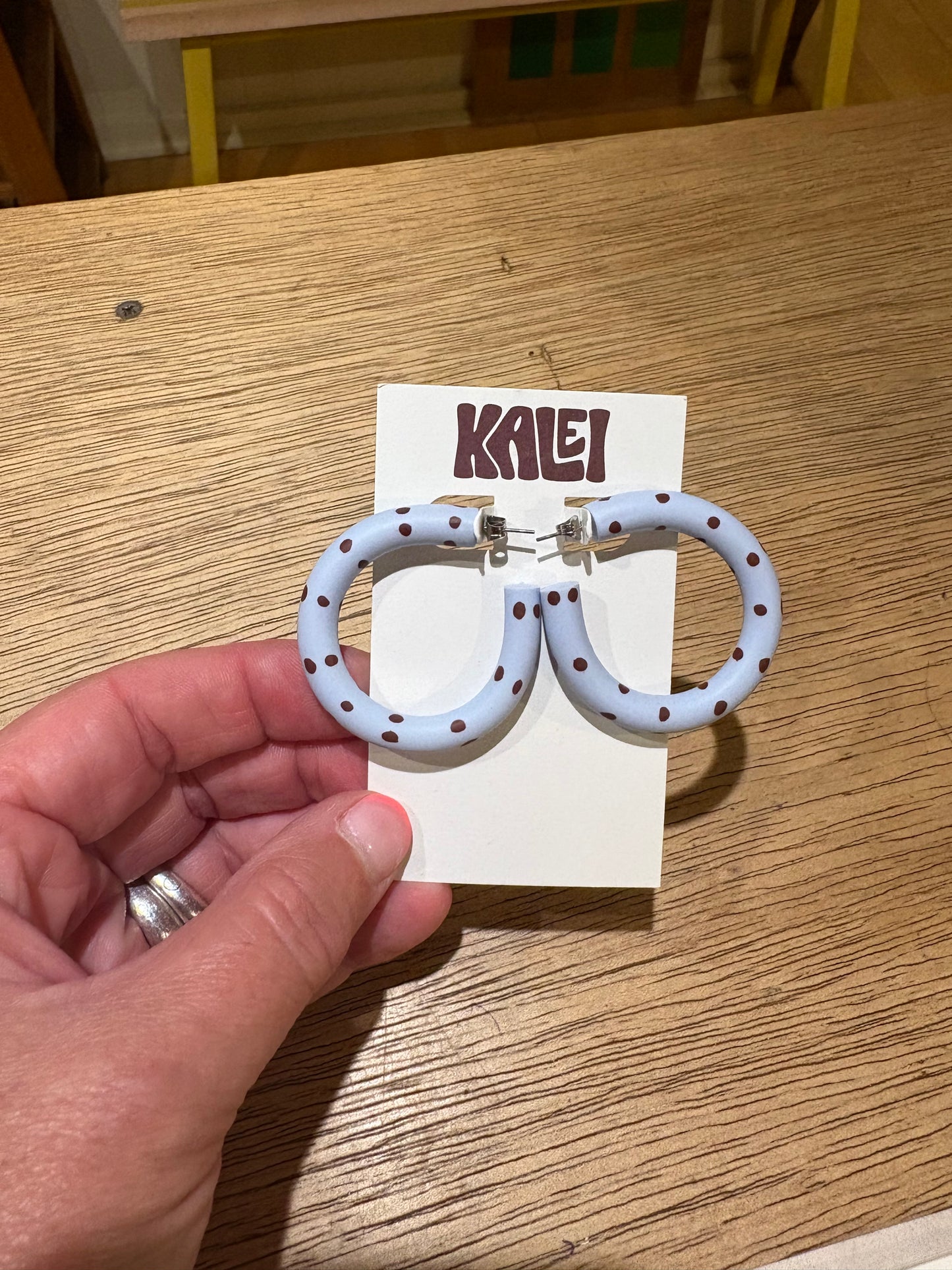 Large polka dot hoops - Kalei