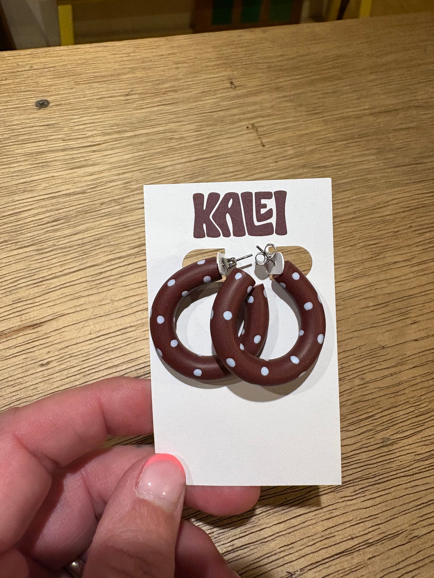 Small polka dot hoops - Kalei