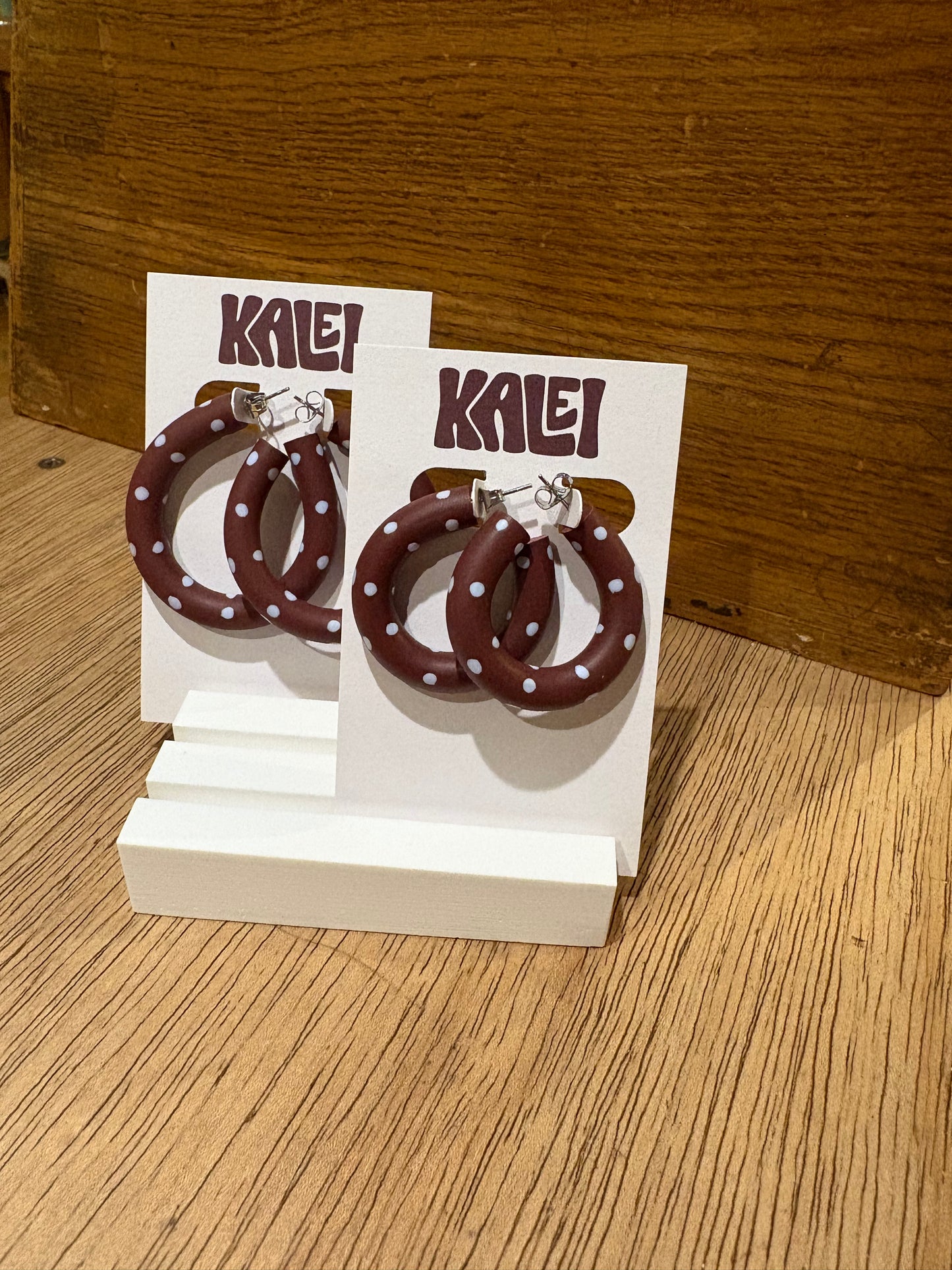Small polka dot hoops - Kalei