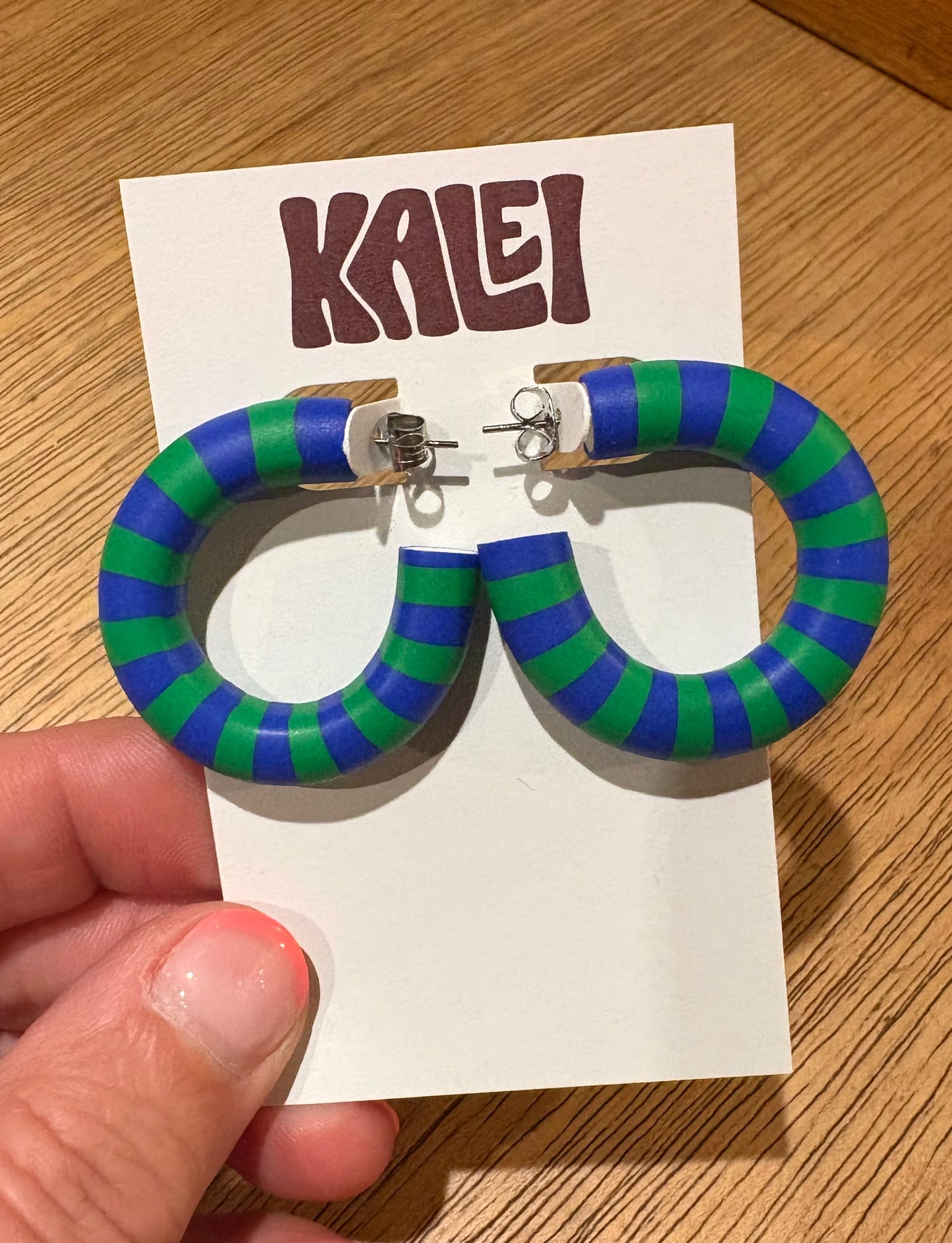 Stripy clay hoops - Kalei