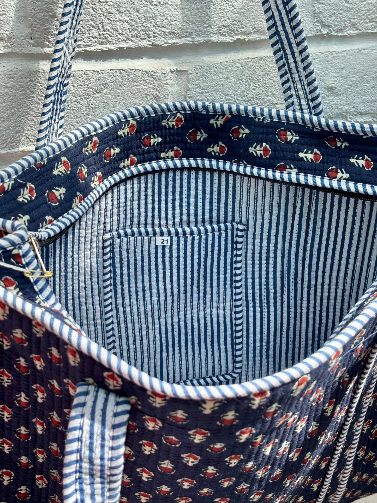 Large cotton tote bag