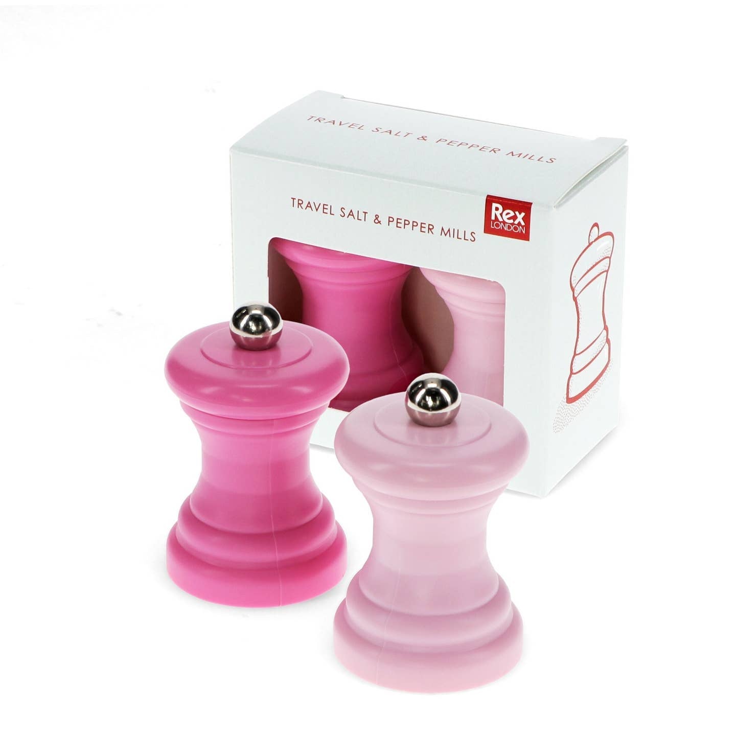Travel salt and pepper mills