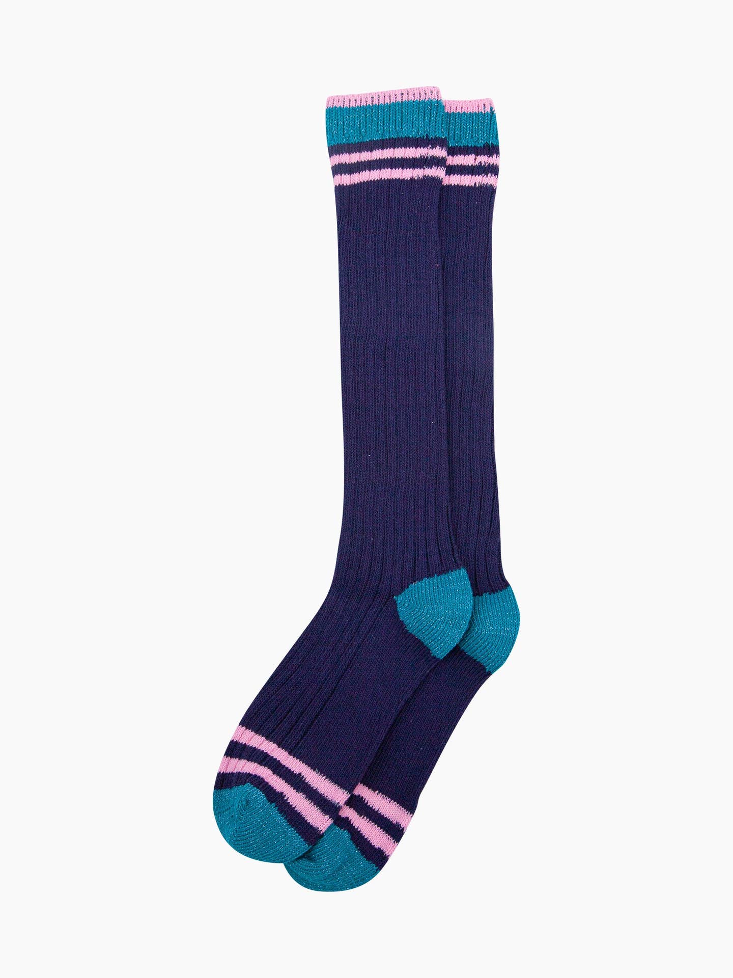 Striped cotton knee high socks