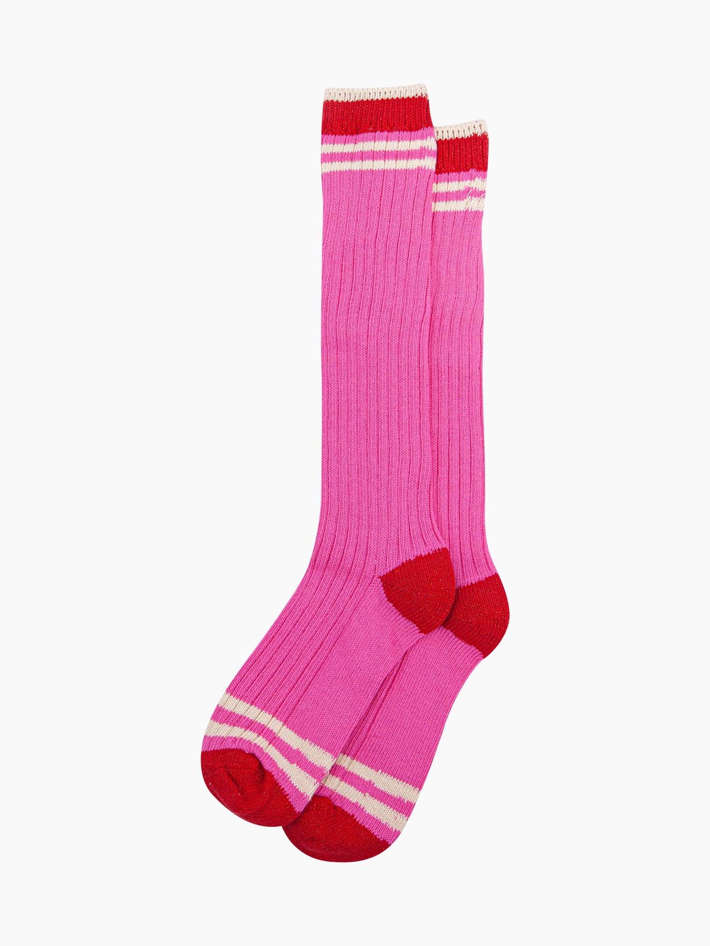 Striped cotton knee high socks