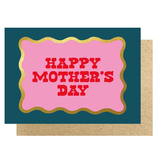 Happy Mother’s Day teal and pink card
