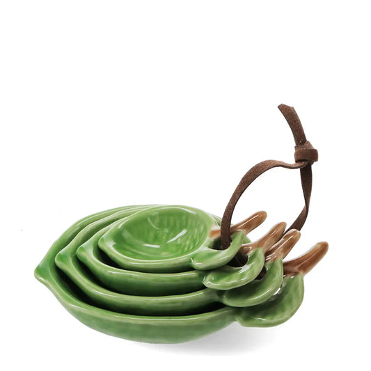 Lime ceramic measuring spoons