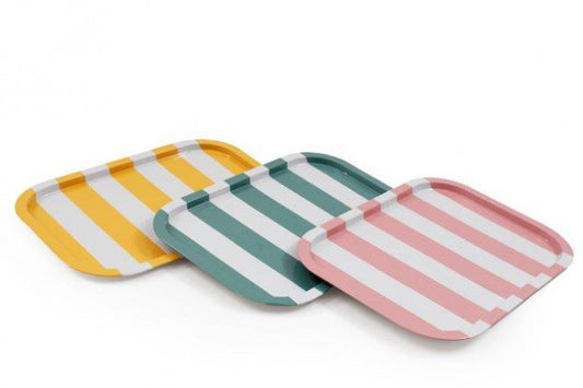 Stripy rectangular tray