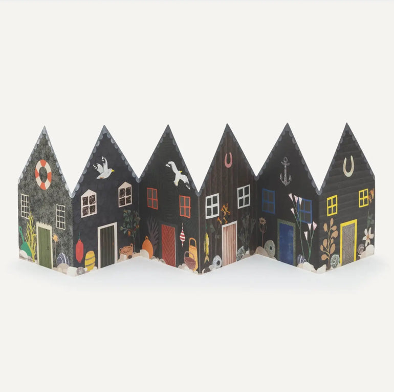 Fishermen’s huts concertina card