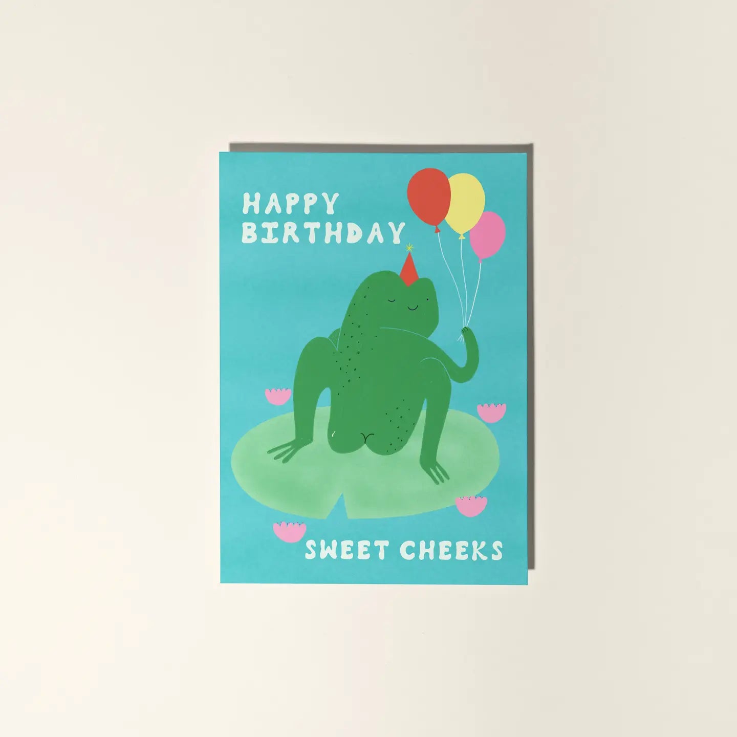 Sweet cheeks frog birthday card