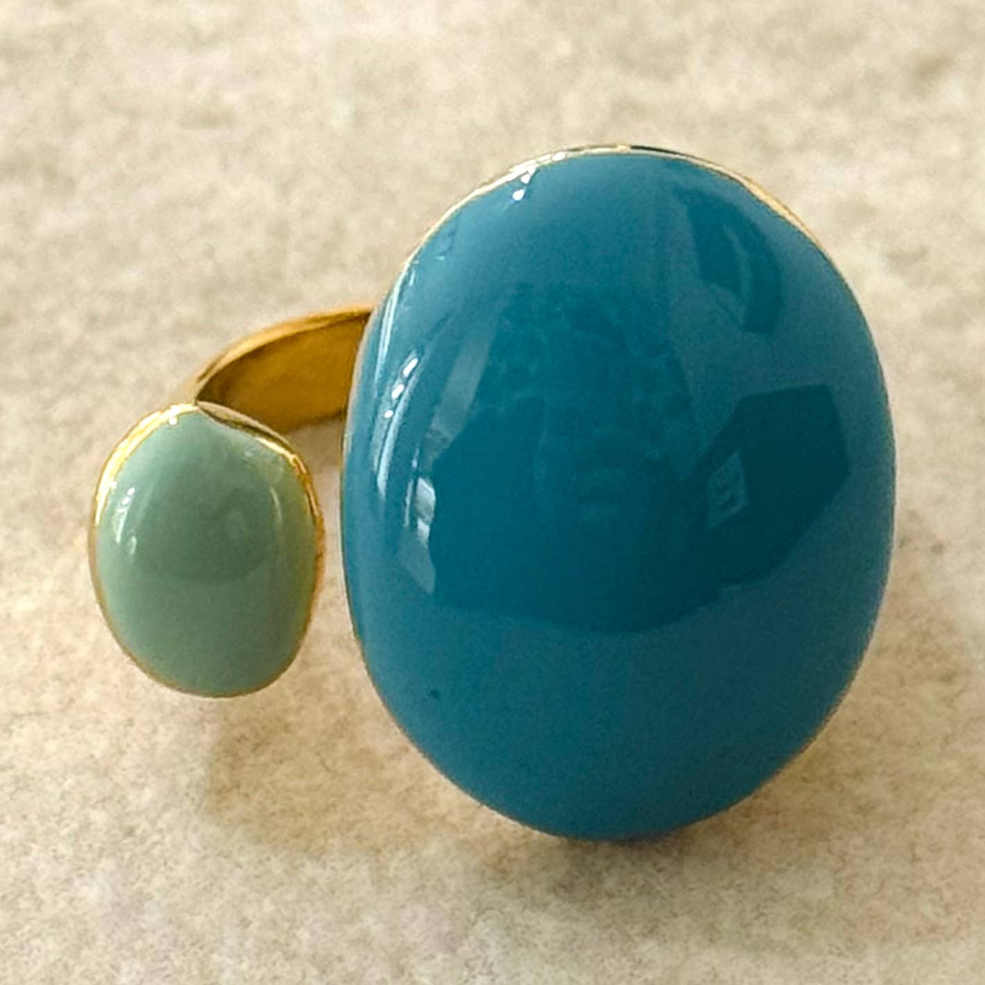 Double stone adjustable ring