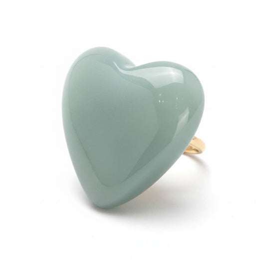 Enamel heart adjustable ring