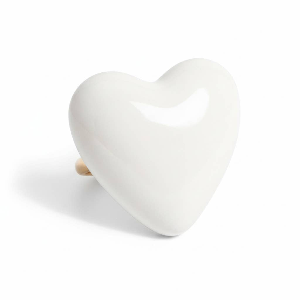 Enamel heart adjustable ring