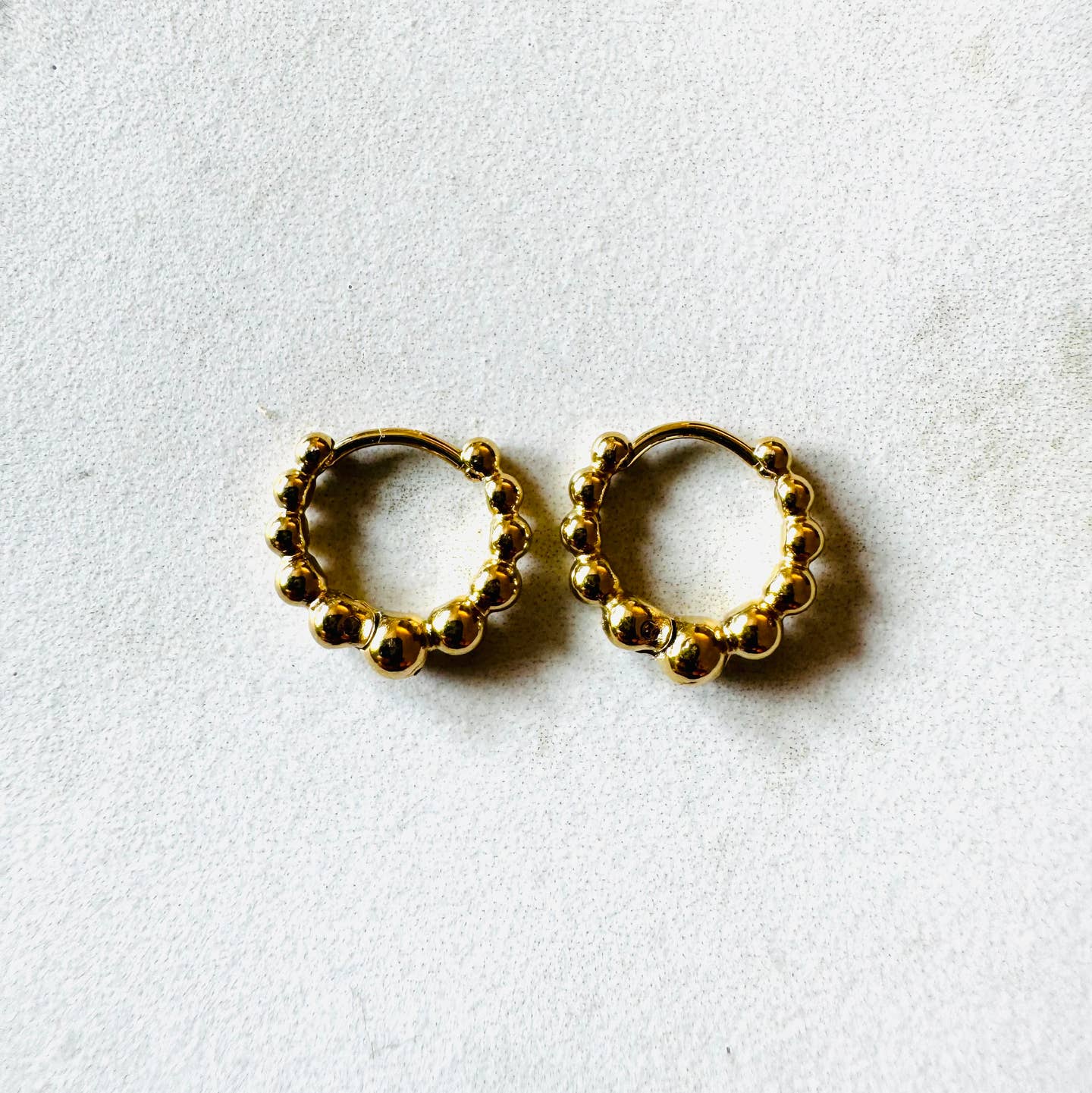 Mini bead hoop earrings