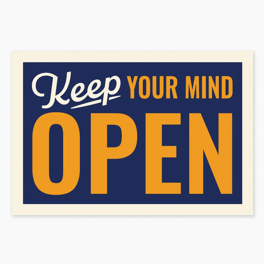 Keep an open mind sticker