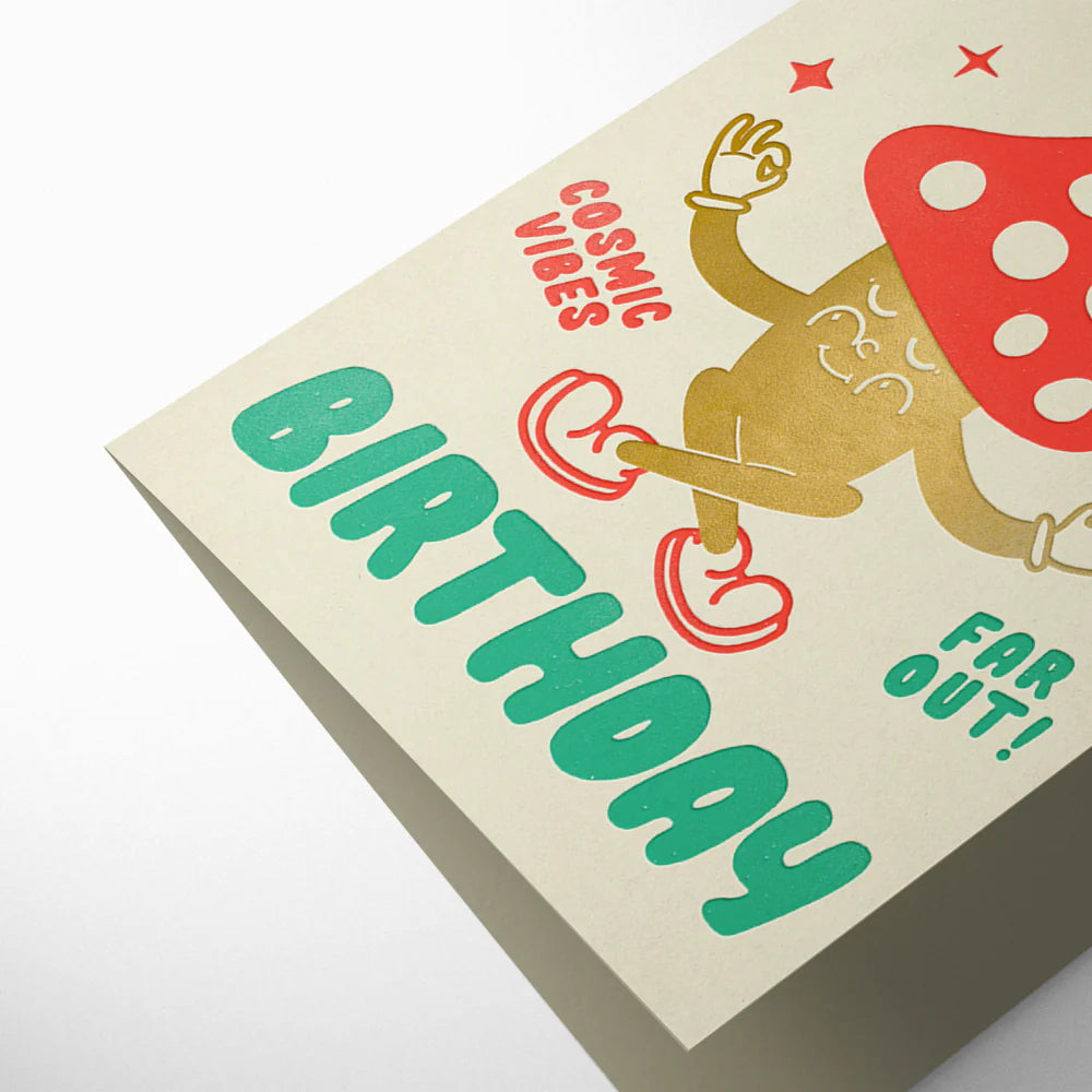 Magical mushroom birthday card