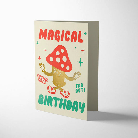 Magical mushroom birthday card