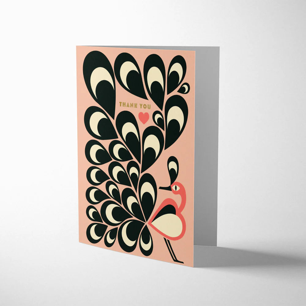 Thank you feather bird card