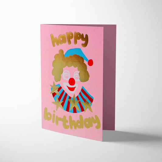 Clown happy birthday card
