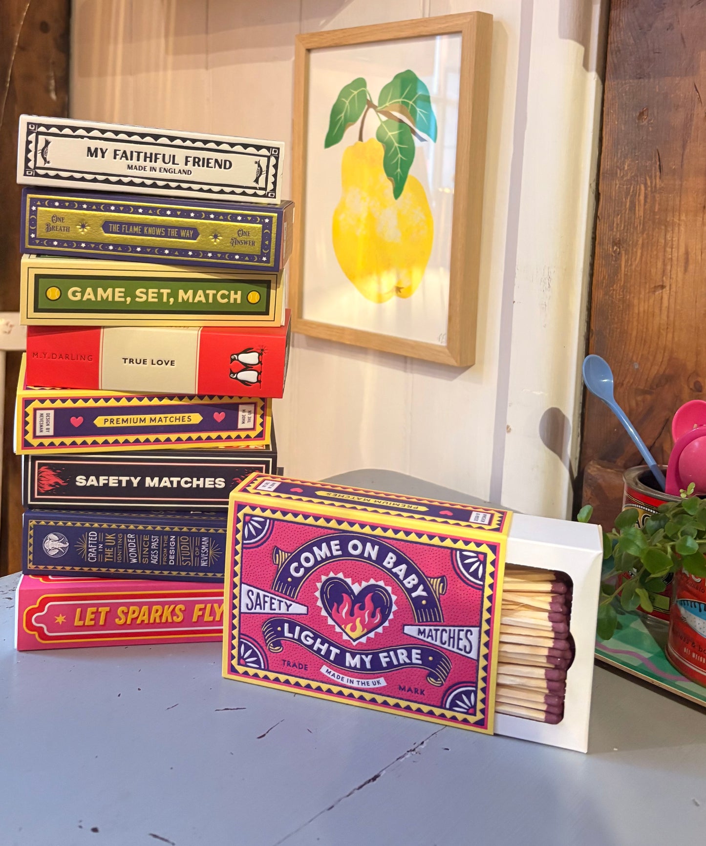 Moth to a flame matchbox