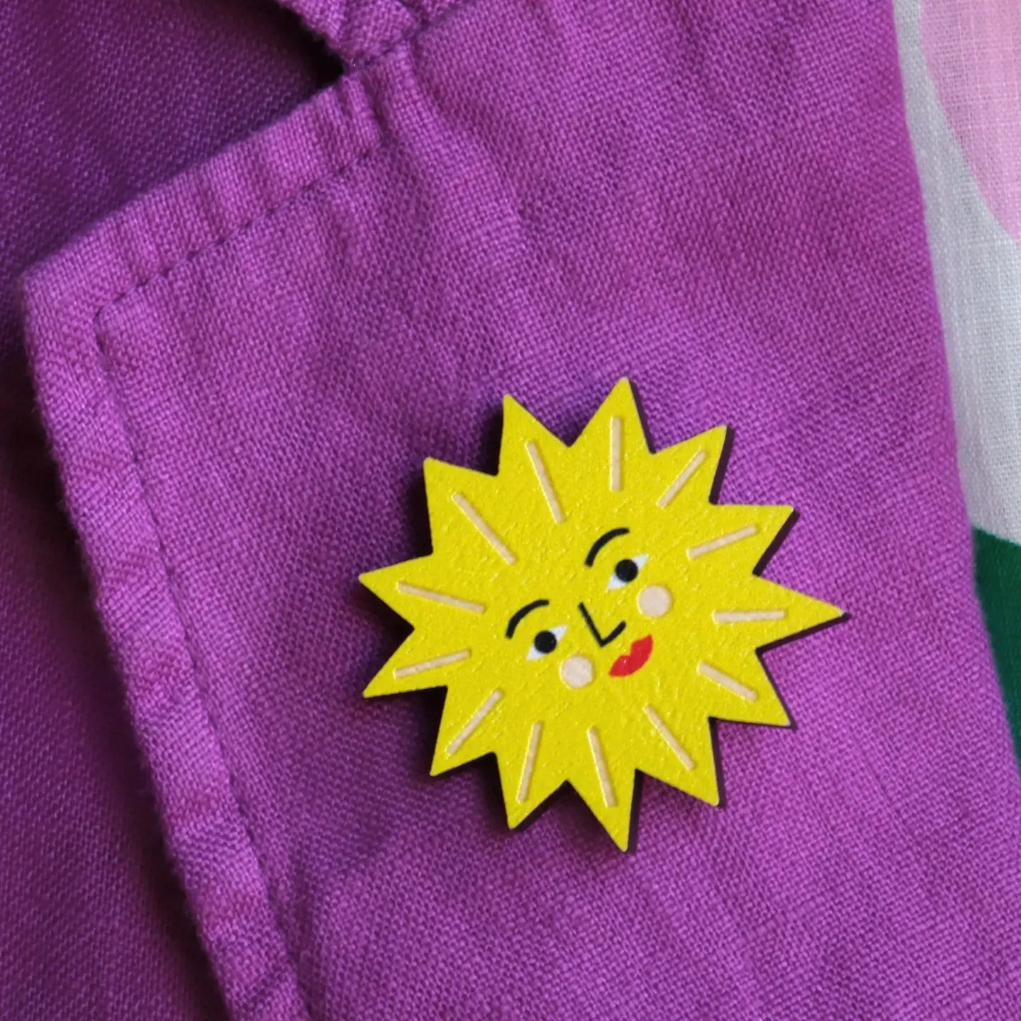 Wooden pin badge